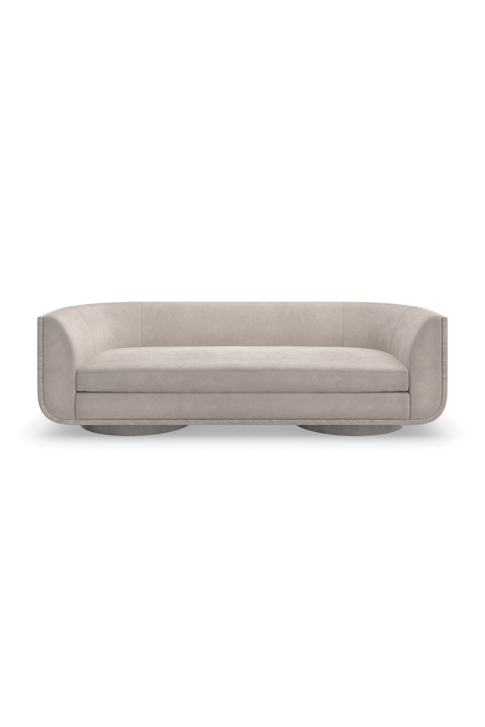 Taupe Velvet Curved Sofa | Caracole Clipper | Caracole.eu.com