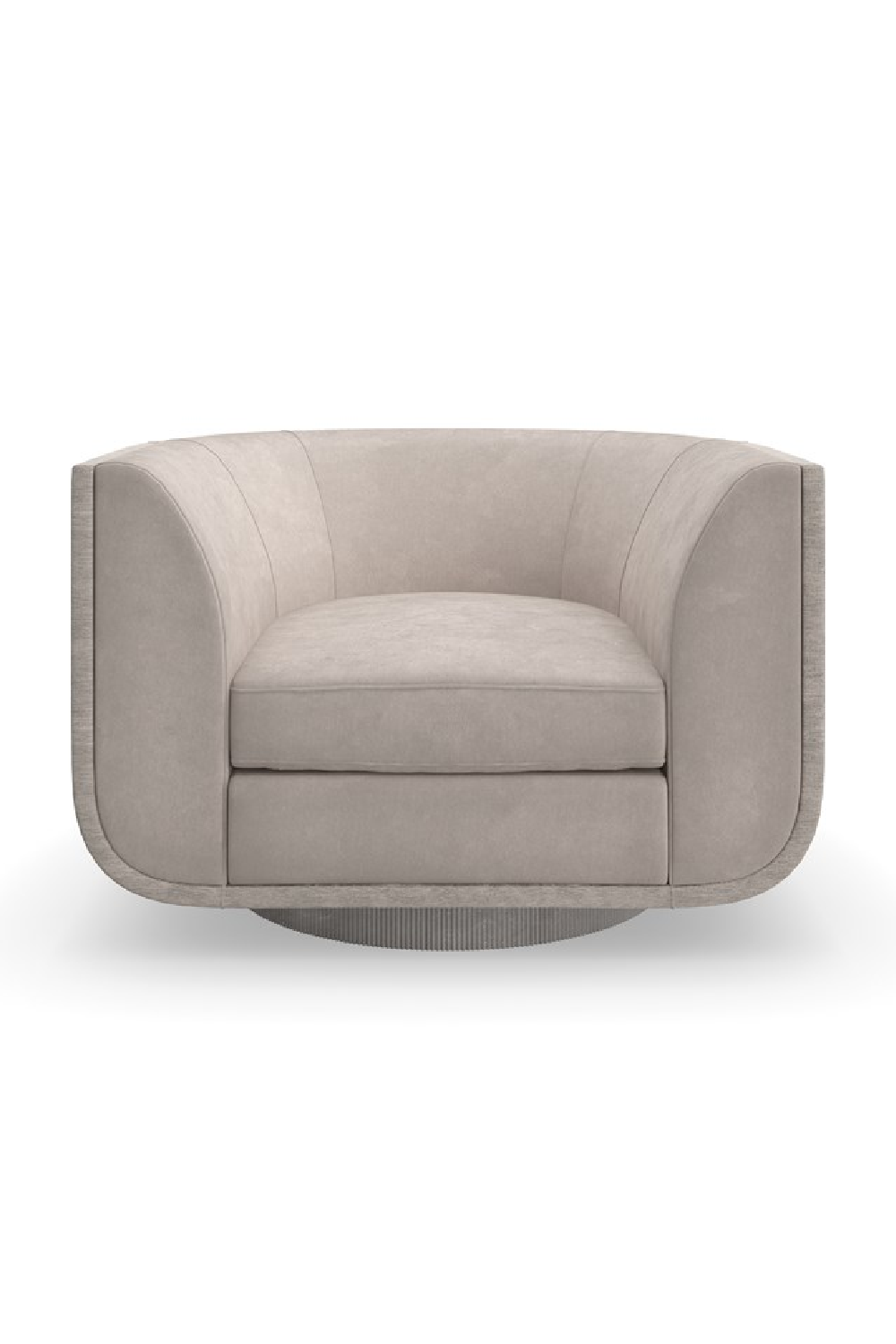 Taupe Velvet Swivel Lounge Chair | Caracole Clipper | Caracole.eu.com