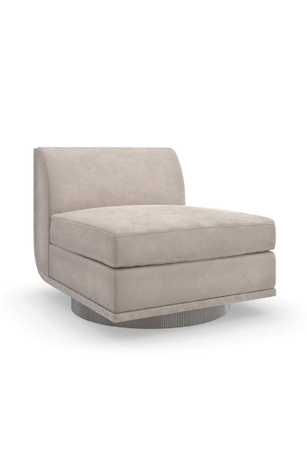 Taupe Velvet Lounge Chair | Caracole Clipper | Caracole.eu.com