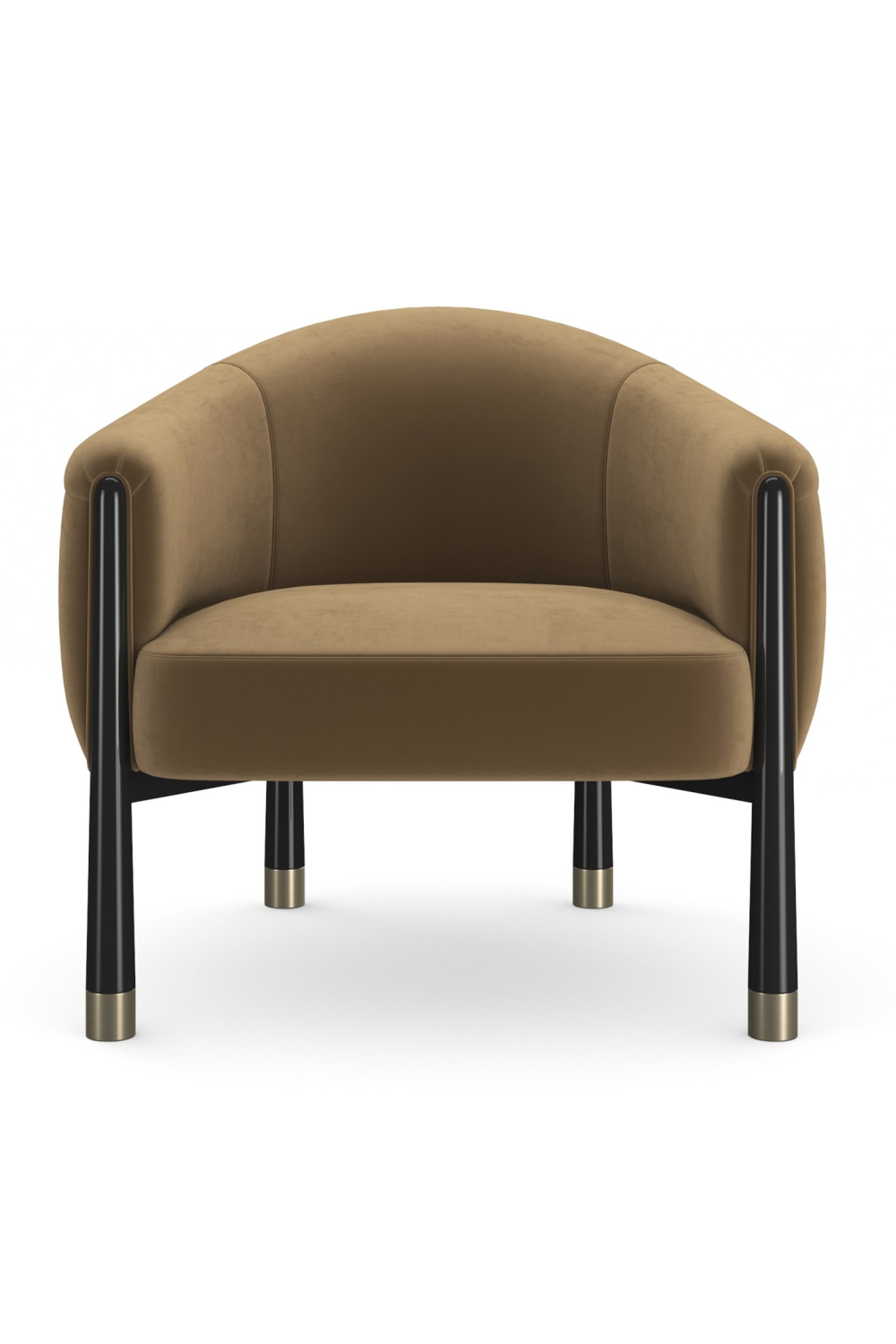 Brown Velvet Curved Accent Chair | Caracole Baton | Caracole.eu.com