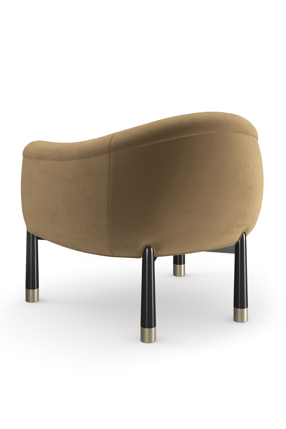 Brown Velvet Curved Accent Chair | Caracole Baton | Caracole.eu.com
