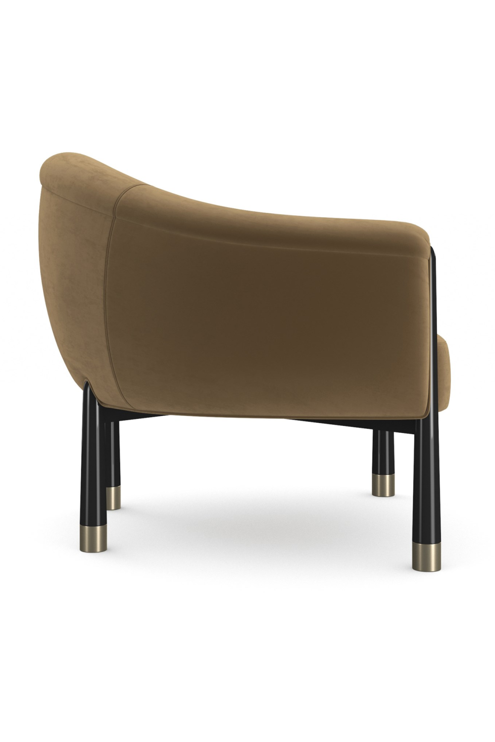 Brown Velvet Curved Accent Chair | Caracole Baton | Caracole.eu.com