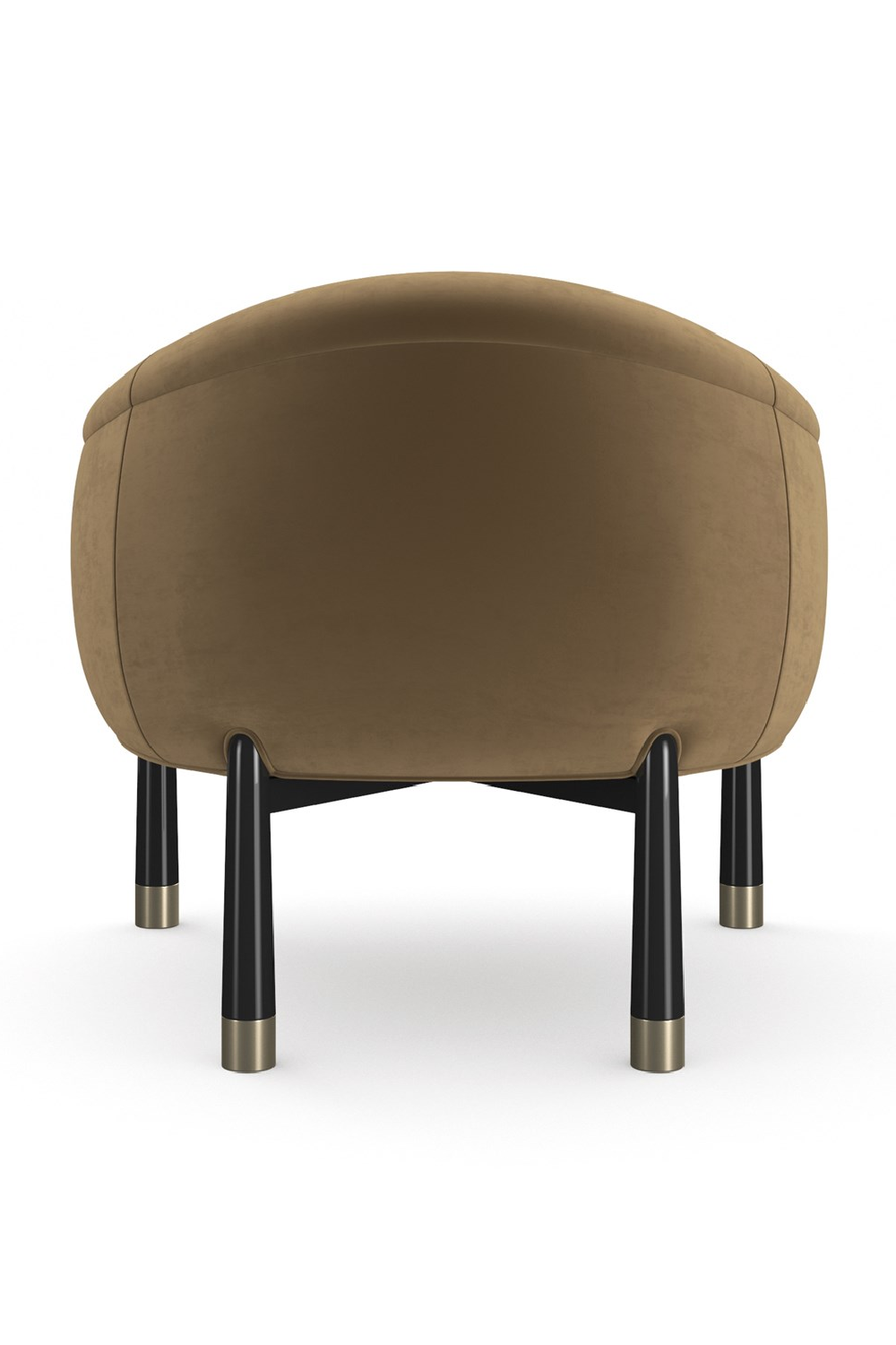 Brown Velvet Curved Accent Chair | Caracole Baton | Caracole.eu.com