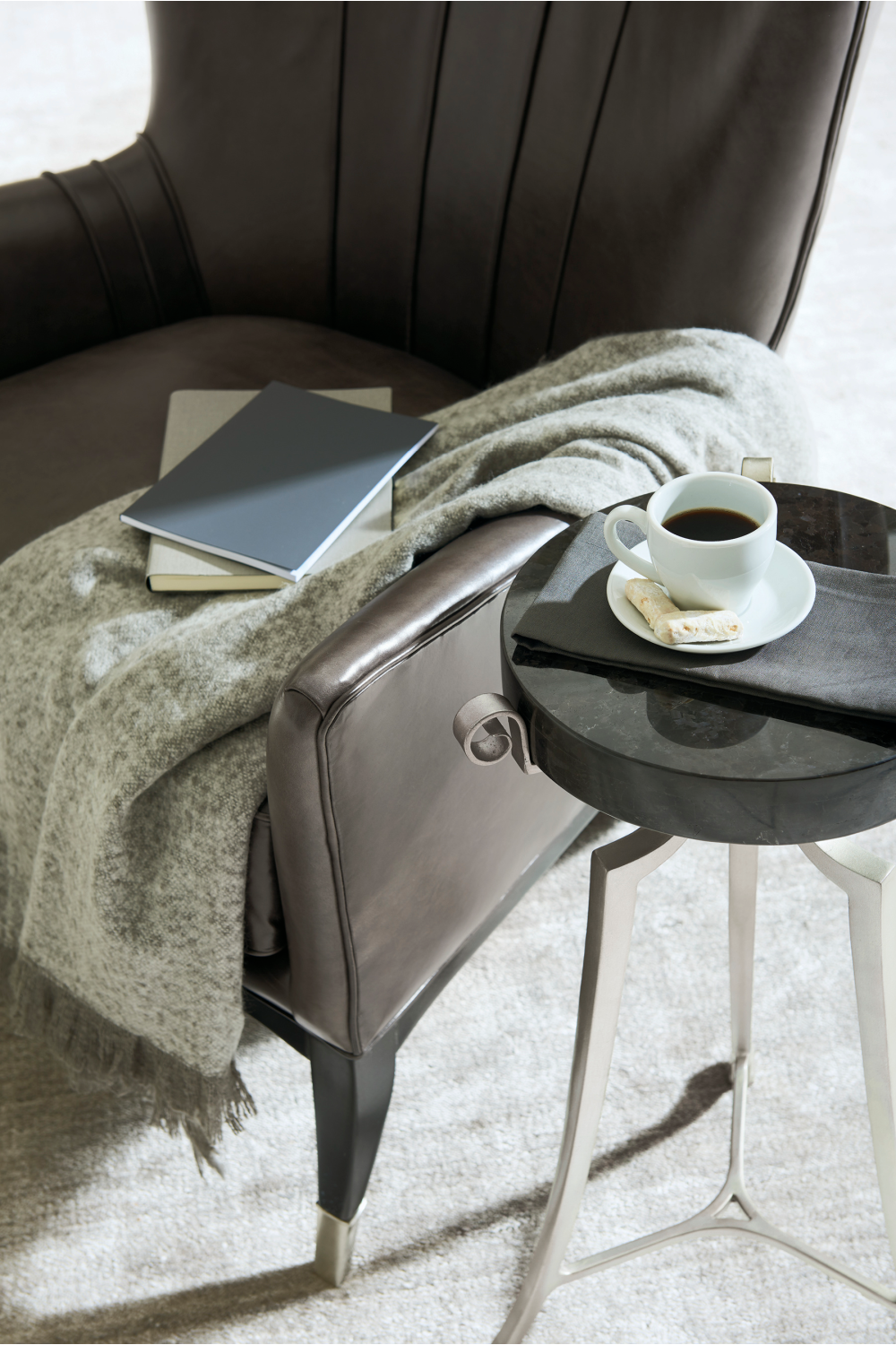 Brown Leather Wingback Chair | Caracole So Welt Done | Caracole.eu.com