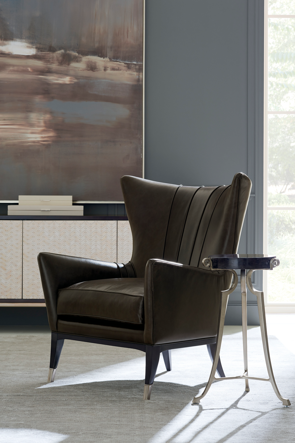 Brown Leather Wingback Chair | Caracole So Welt Done | Caracole.eu.com
