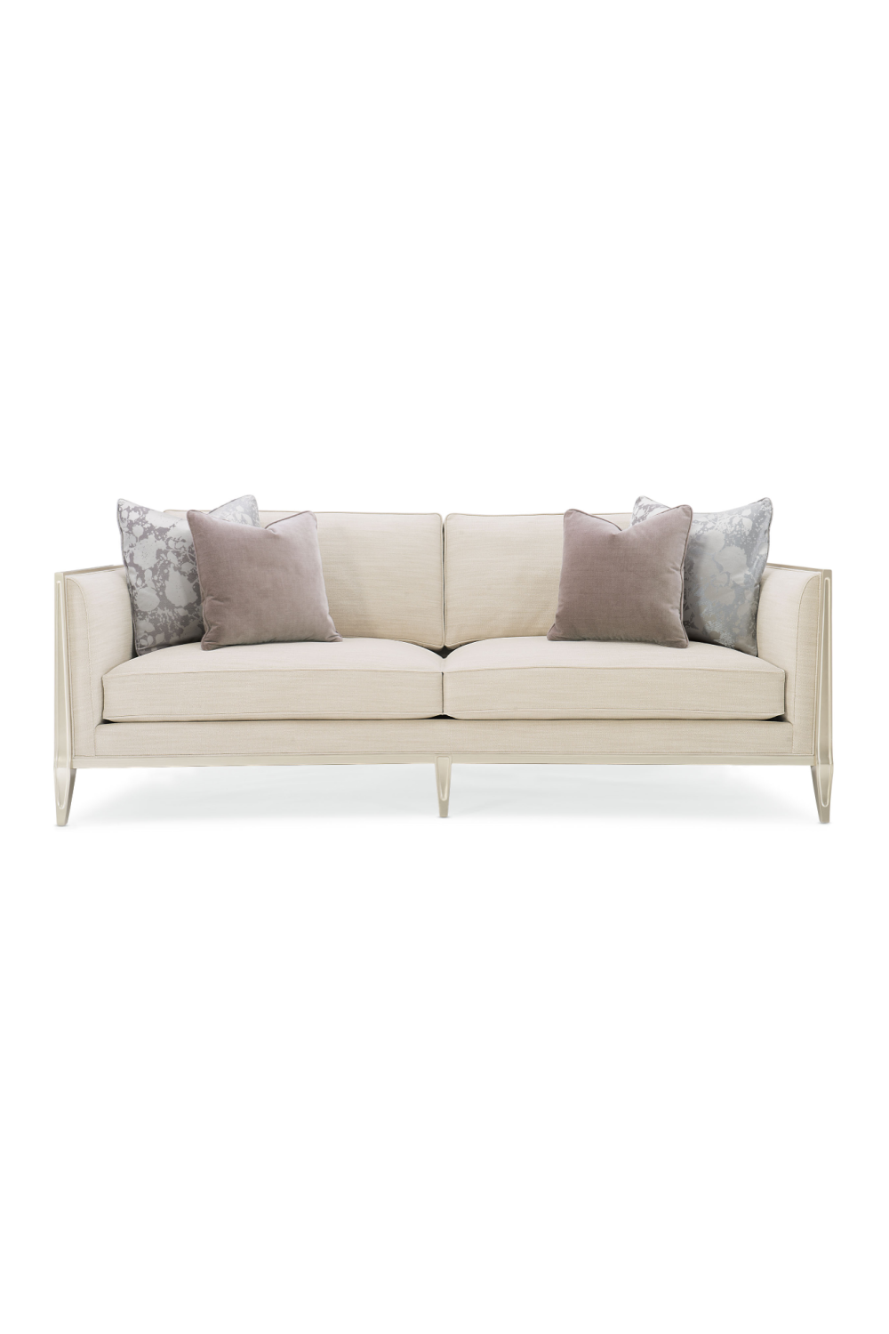 Cream Carved Modern Sofa | Caracole Just Duet | Caracole.eu.com