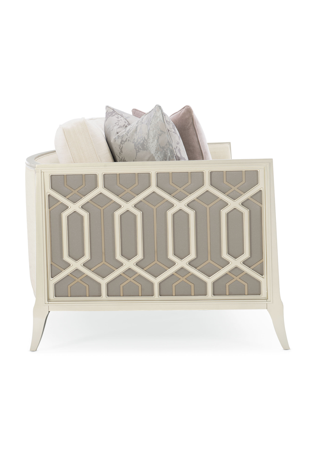 Cream Carved Modern Sofa | Caracole Just Duet | Caracole.eu.com