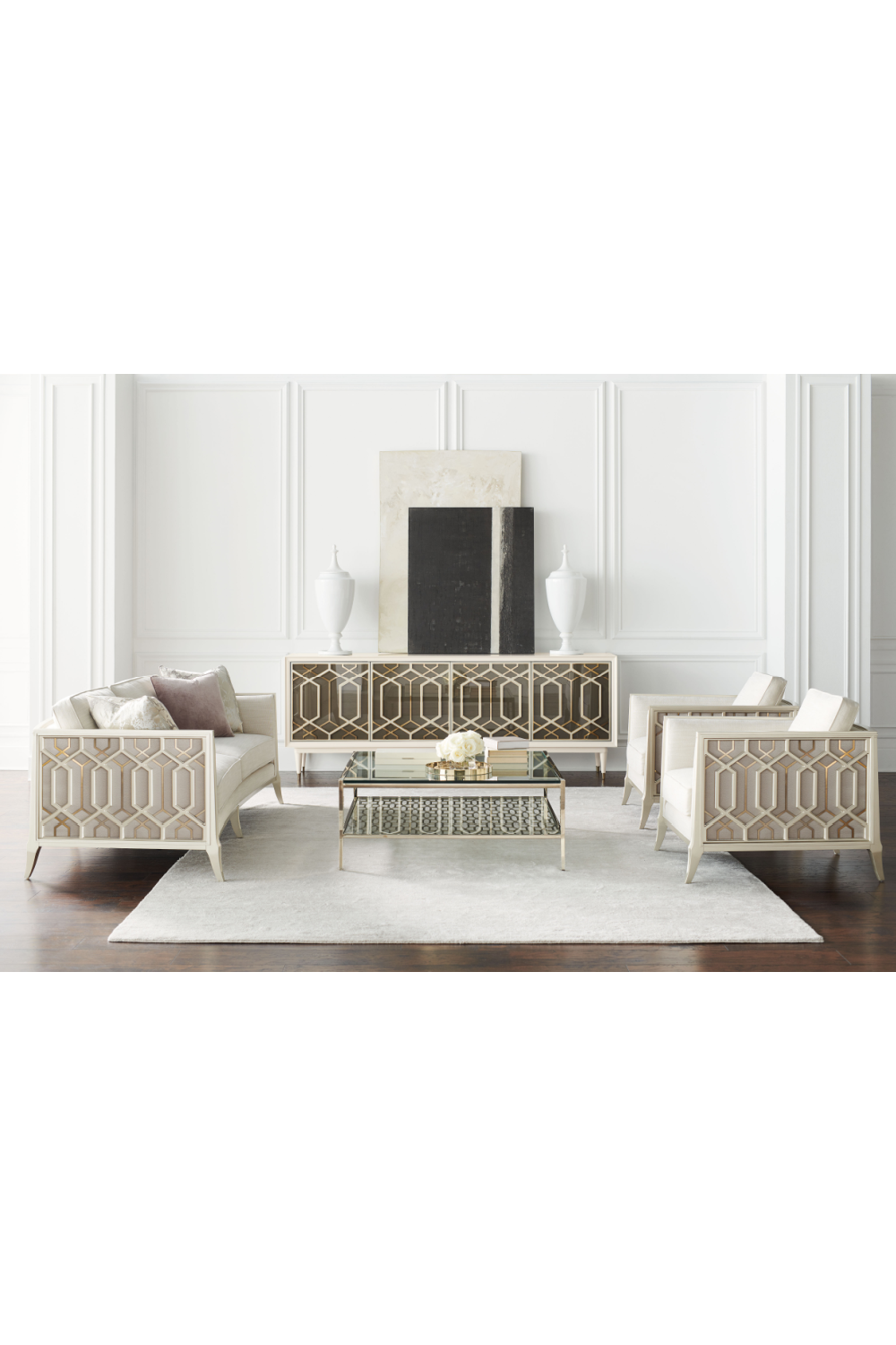 Carved Metal Lounge Chair | Caracole Just Duet | Caracole.eu.com