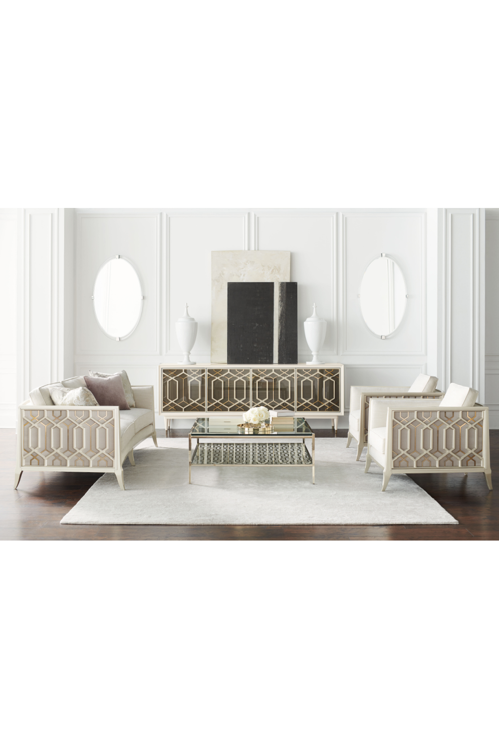 Carved Metal Lounge Chair | Caracole Just Duet | Caracole.eu.com