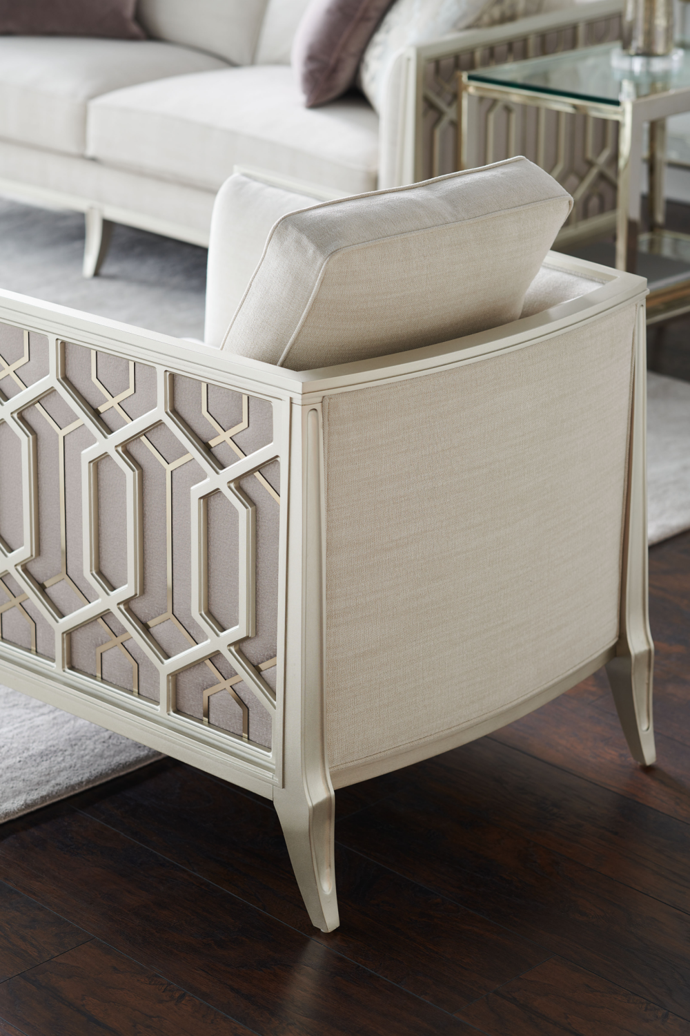 Carved Metal Lounge Chair | Caracole Just Duet | Caracole.eu.com