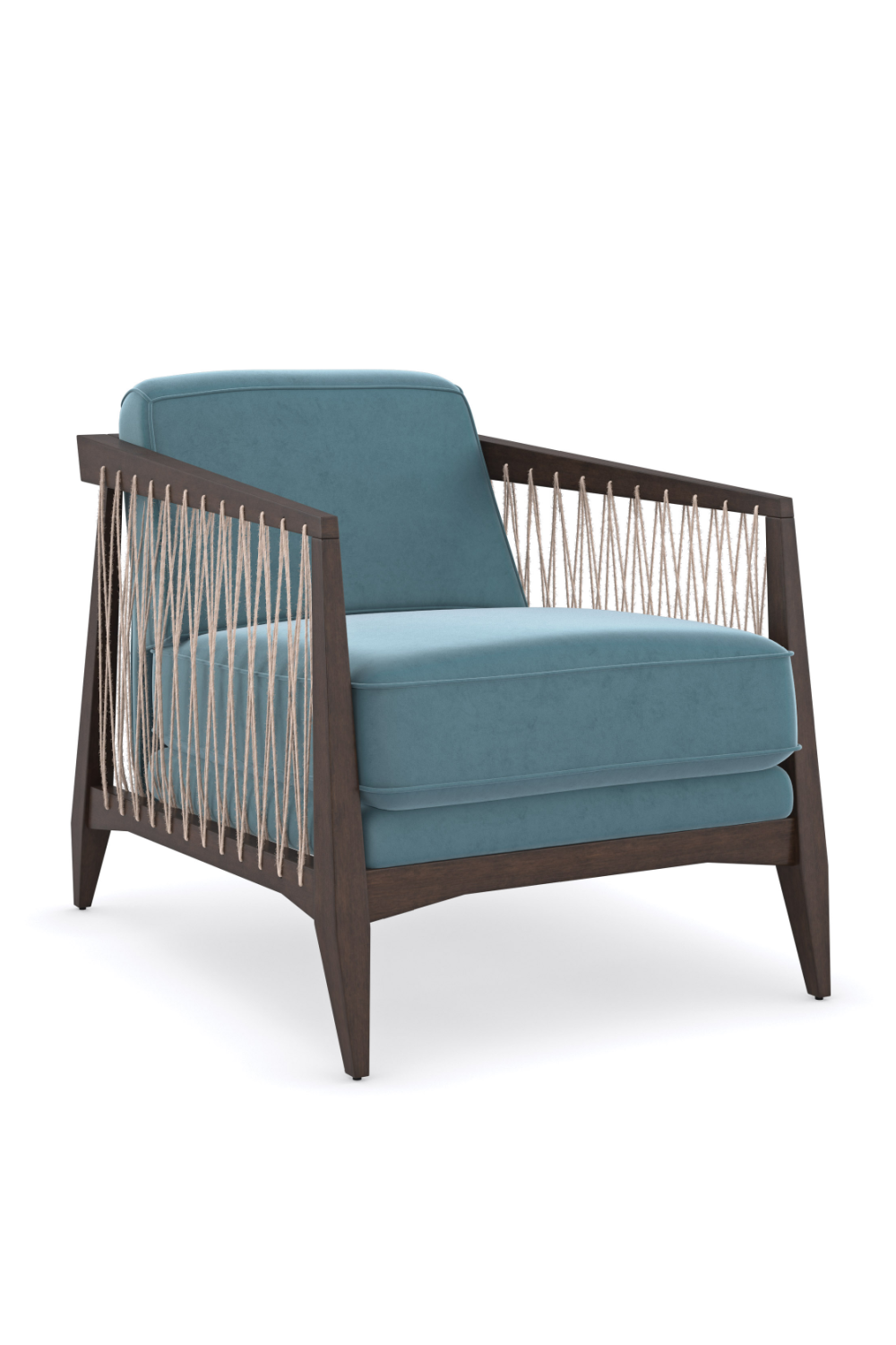 Blue Velvet Occasional Chair | Caracole Rope Me In | Caracole.eu.com