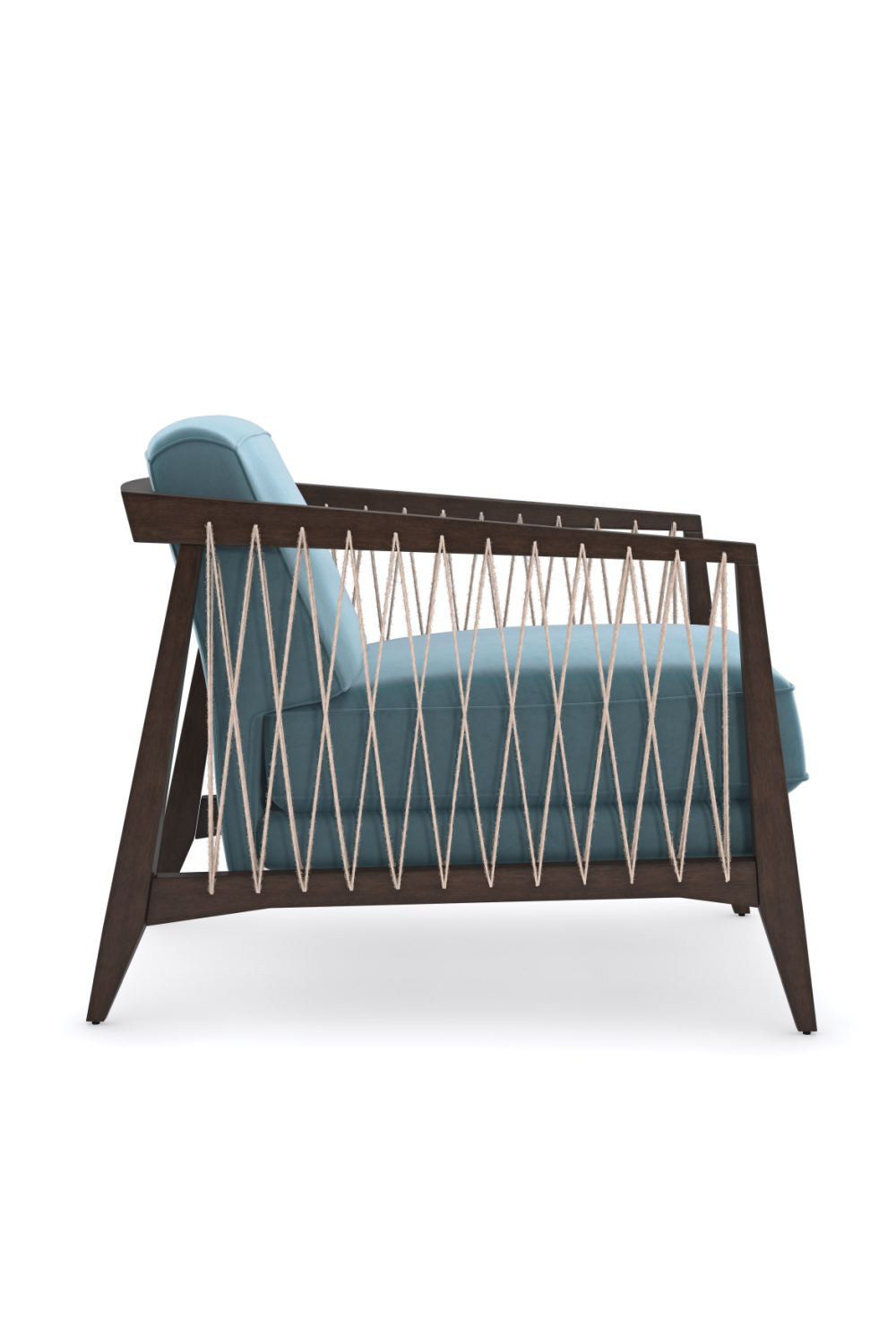 Blue Velvet Occasional Chair | Caracole Rope Me In | Caracole.eu.com