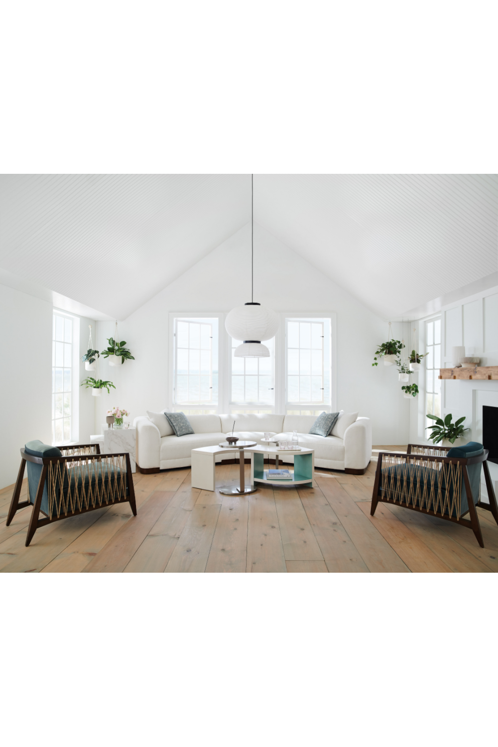 Blue Velvet Occasional Chair | Caracole Rope Me In | Caracole.eu.com