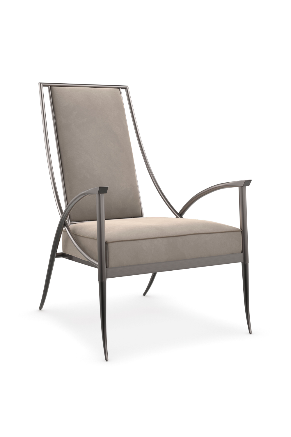 Smoked Stainless Steel Armchair | Caracole Mantis | Caracole.eu.com