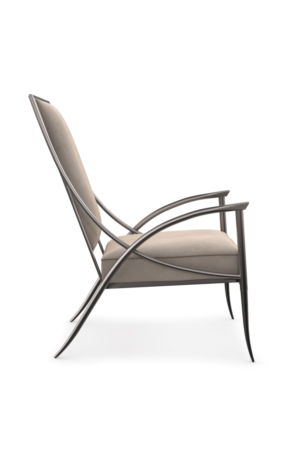 Smoked Stainless Steel Armchair | Caracole Mantis | Caracole.eu.com