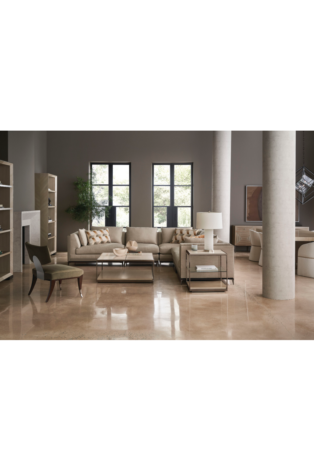 Taupe Modern Sectional Sofa | Caracole Archipelago | Caracole.eu.com