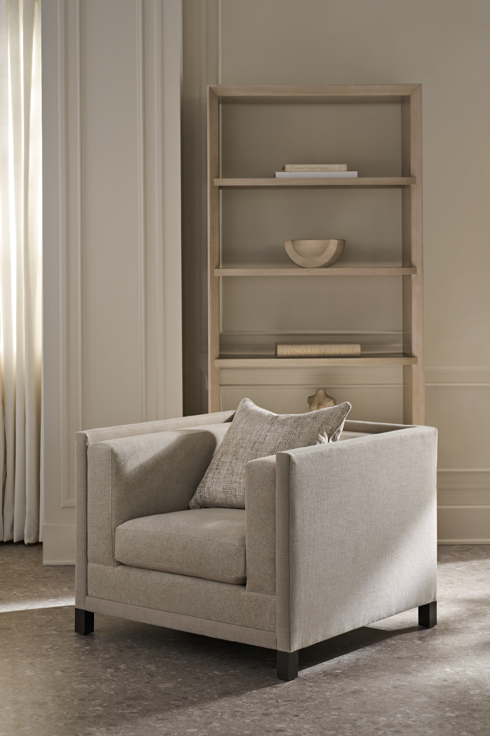 Light Gray Lounge Chair | Caracole Tuxedo | Caracole.eu.com