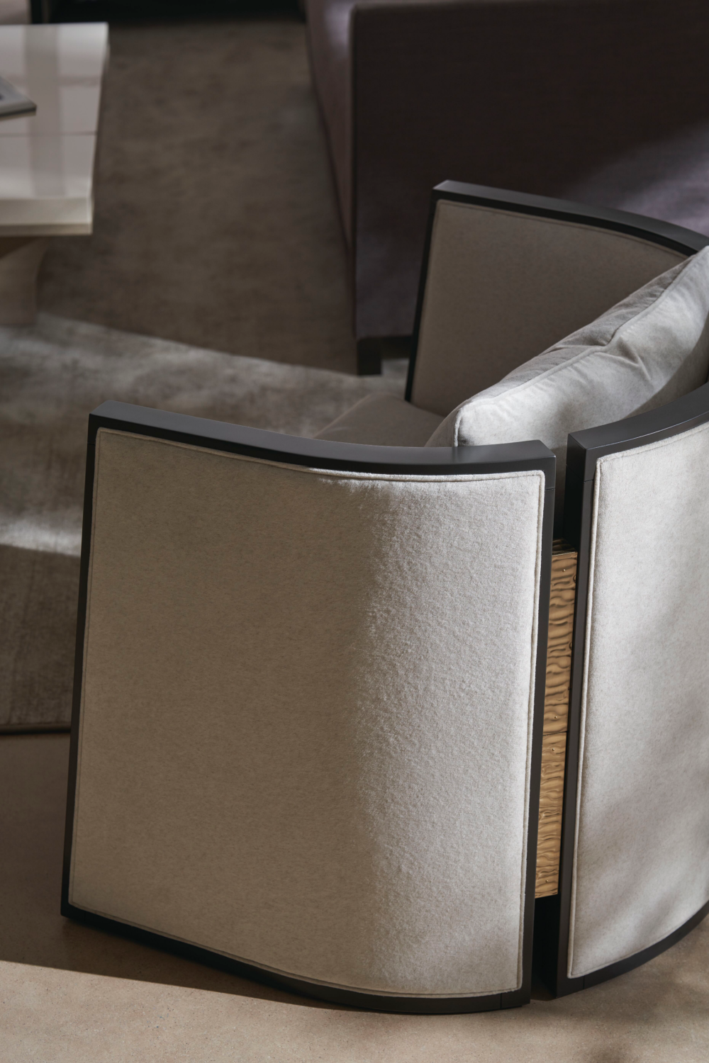 Gray Modern Lounge Chair | Caracole Cut Away | Caracole.eu.com