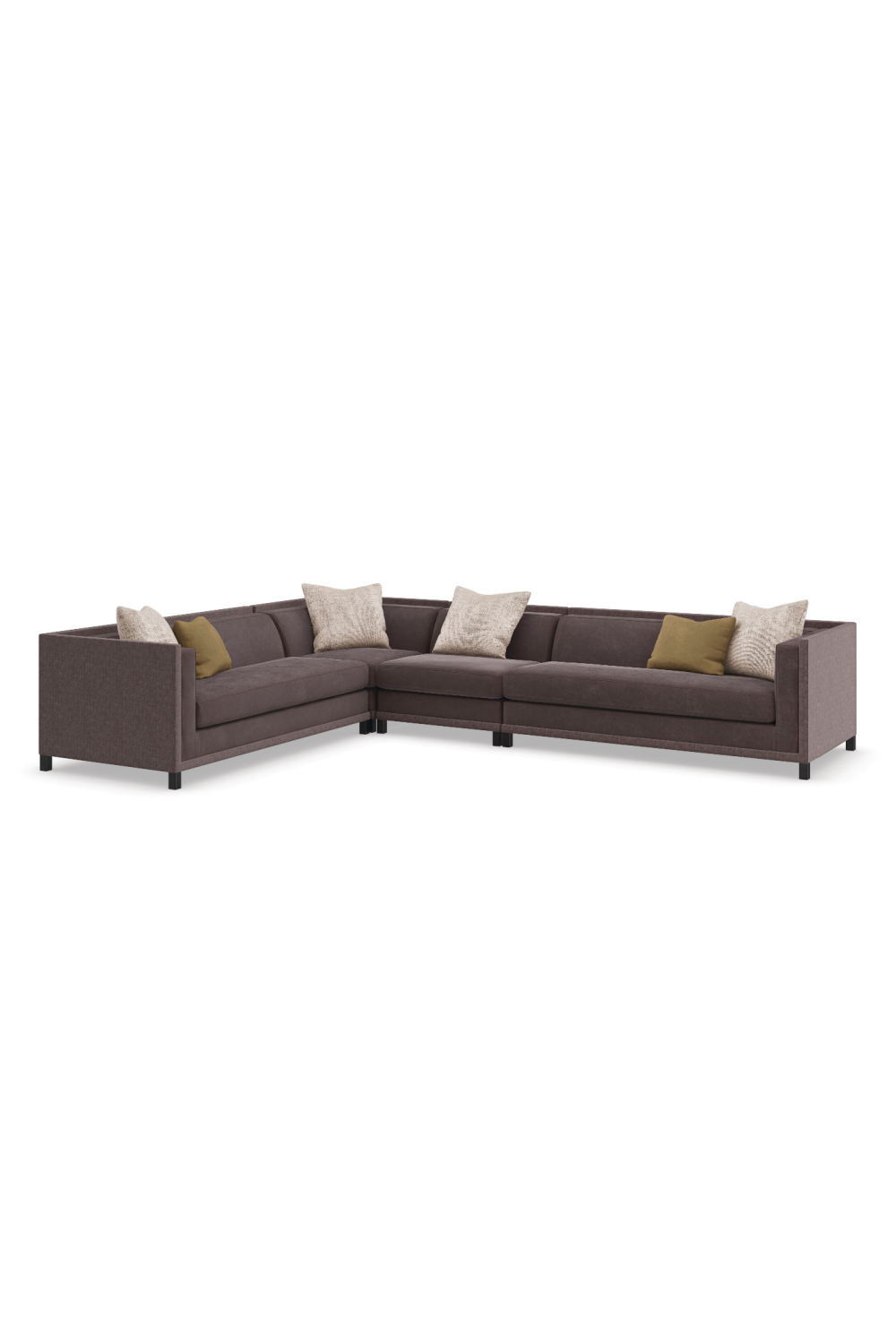 Brown Upholstered Sectional Chair | Caracole Tuxedo | Caracole.eu.com