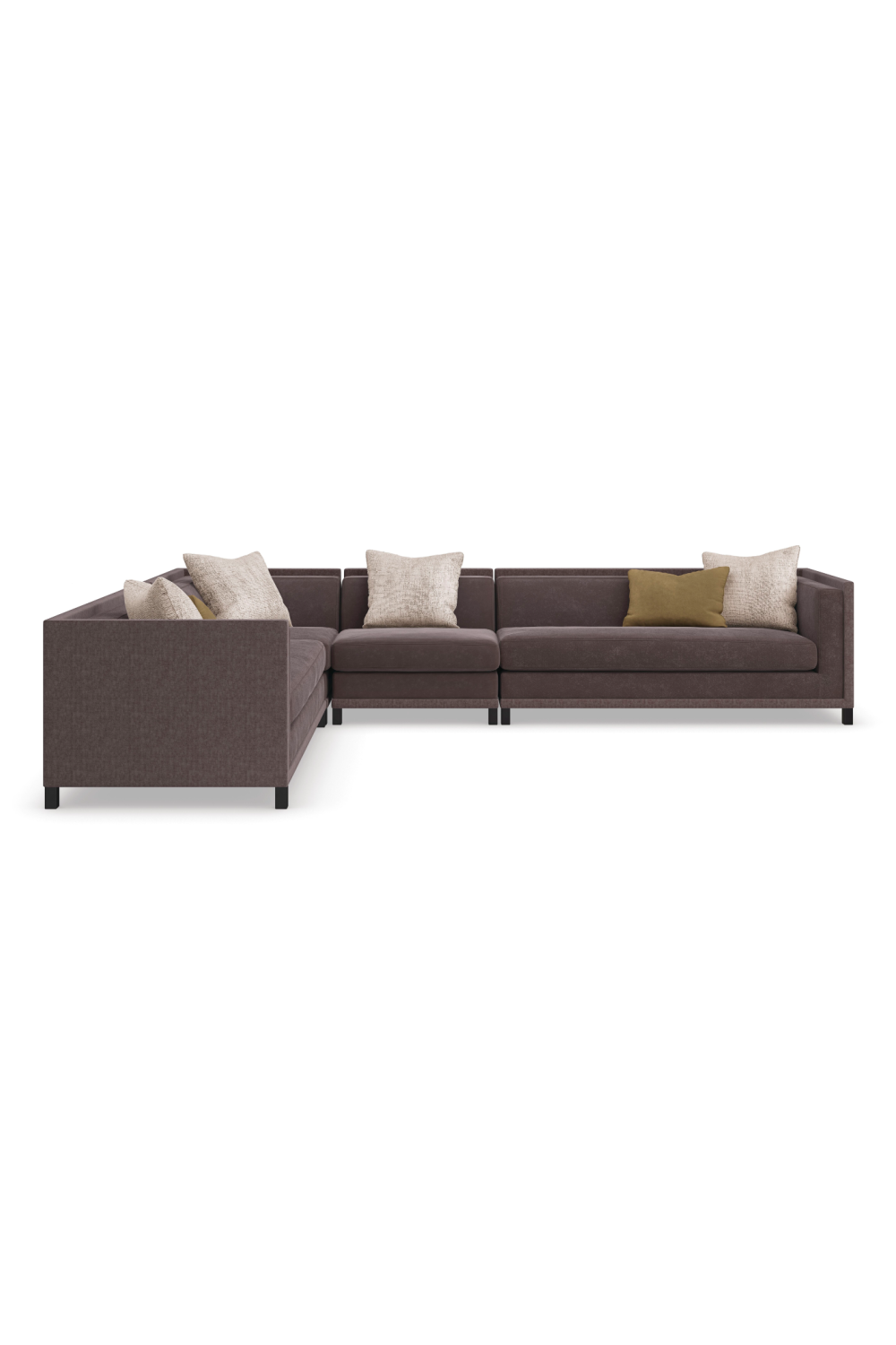 Brown Upholstered Sectional Chair | Caracole Tuxedo | Caracole.eu.com