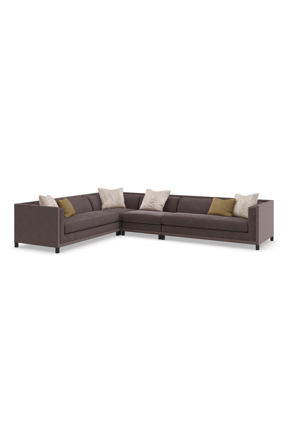 Brown Upholstered Sectional Chair | Caracole Tuxedo | Caracole.eu.com