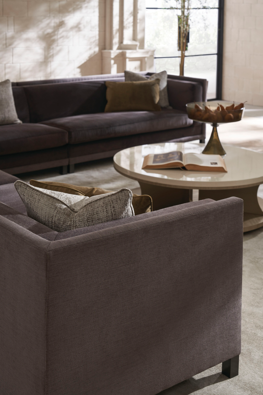 Brown Upholstered Sectional Chair | Caracole Tuxedo | Caracole.eu.com