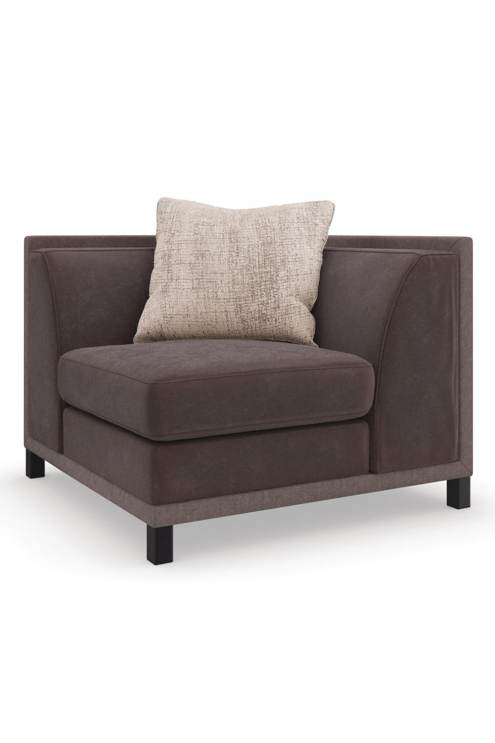 Brown Upholstered Sectional Chair | Caracole Tuxedo | Caracole.eu.com