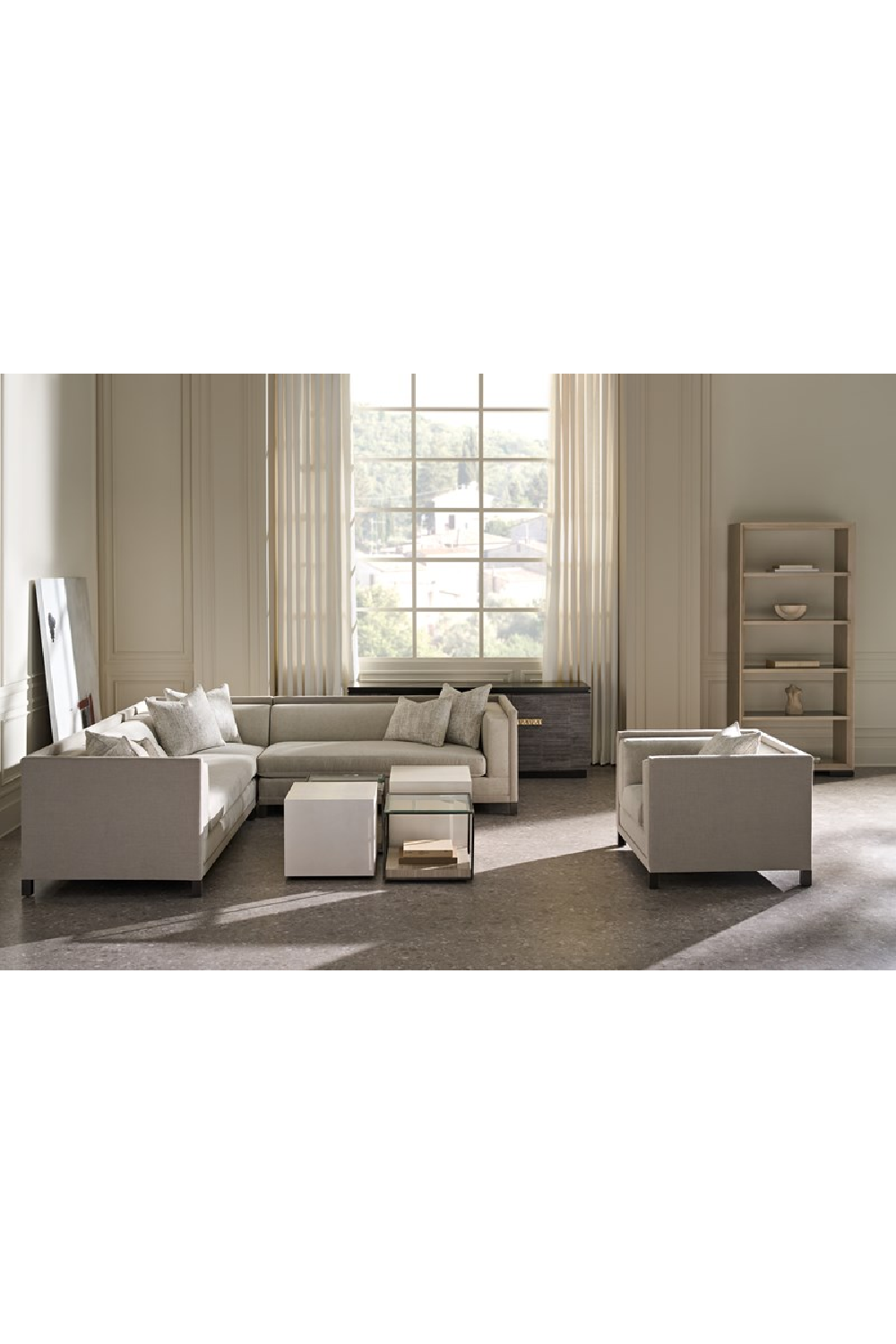 Light Gray Sectional Chair | Caracole Tuxedo | Caracole.eu.com