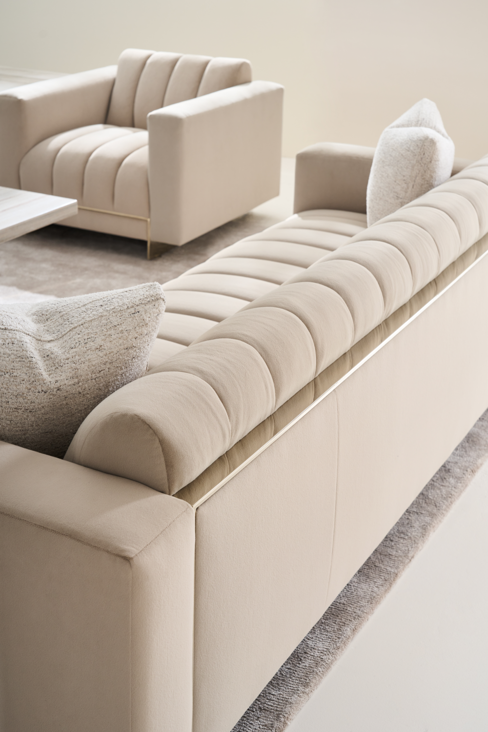 Cream Channeled Lounge Chair | Caracole Well Balanced | Caracole.eu.com