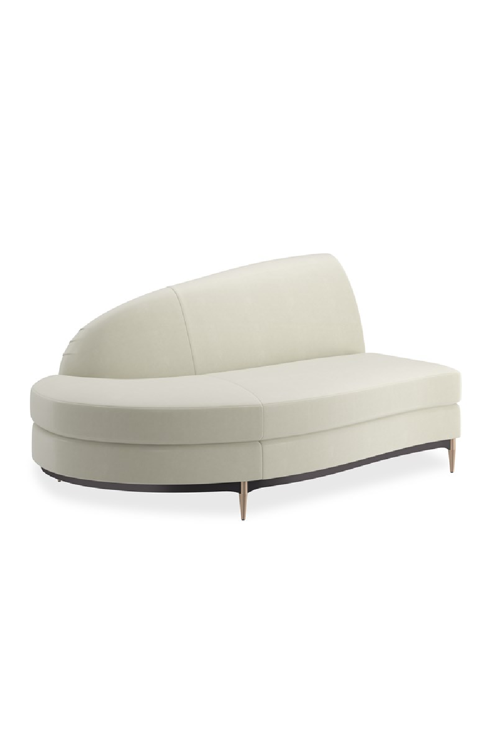 White Velvet Sectional Sofa | Caracole Three's Company | Caracole.eu.com