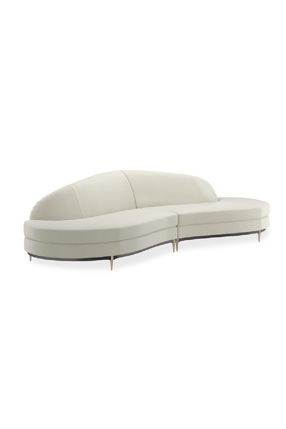 White Velvet Sectional Sofa | Caracole Three's Company | Caracole.eu.com