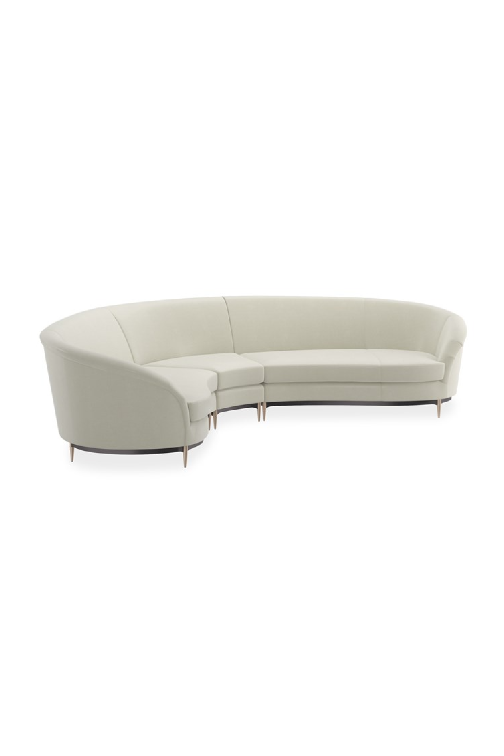 White Velvet Sectional Sofa | Caracole Three's Company | Caracole.eu.com