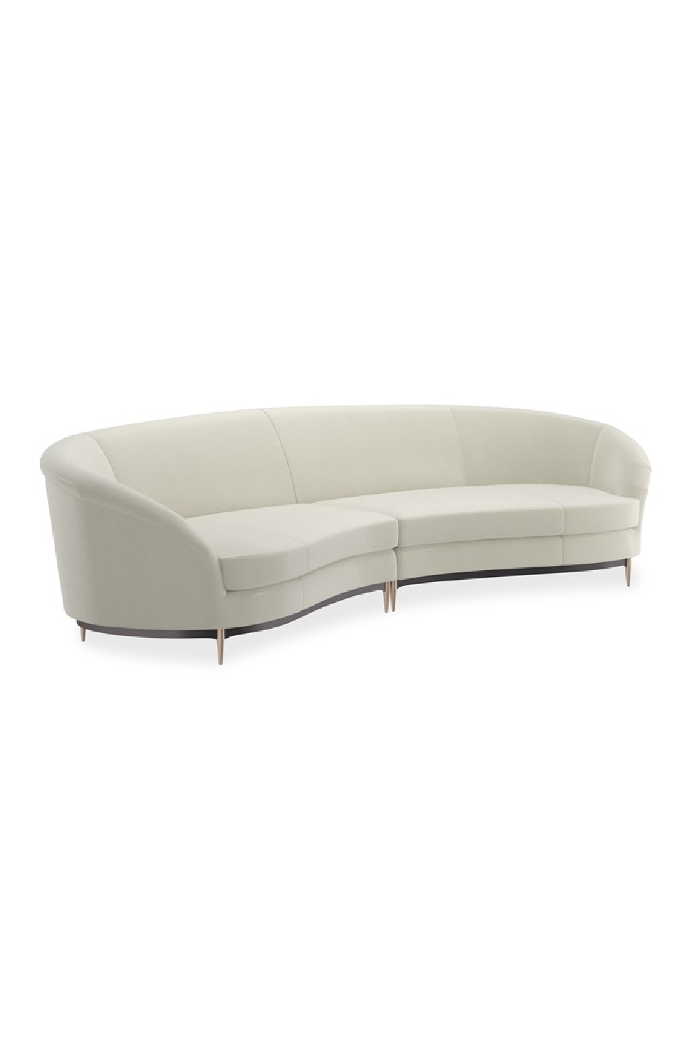 White Velvet Sectional Sofa | Caracole Three's Company | Caracole.eu.com