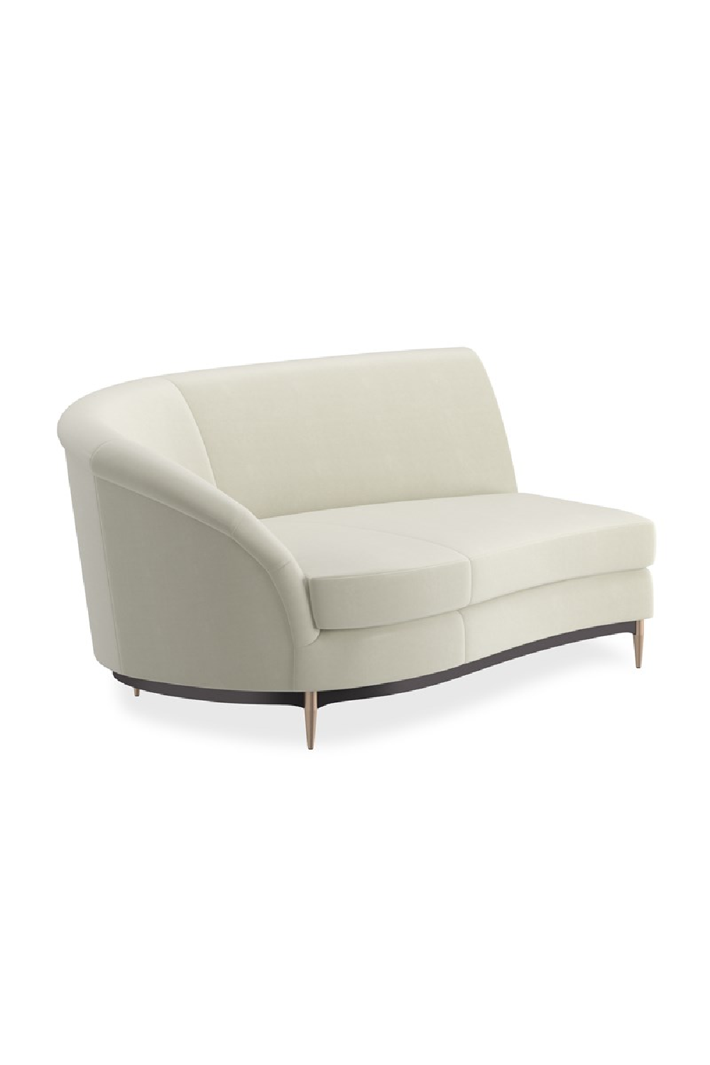 White Velvet Sectional Sofa | Caracole Three's Company | Caracole.eu.com