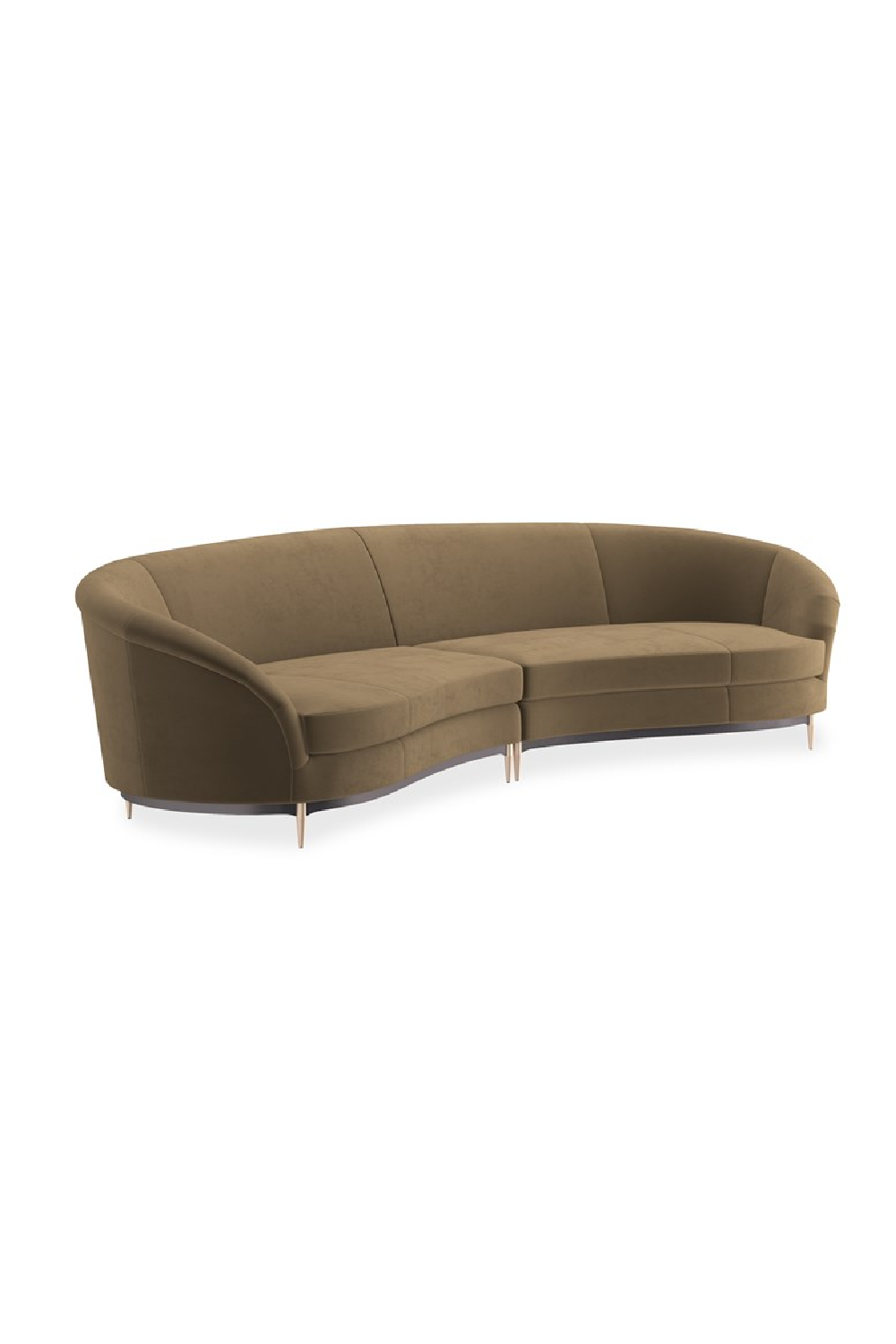 Brown Velvet Sectional Sofa | Caracole Three's Company | Caracole.eu.com