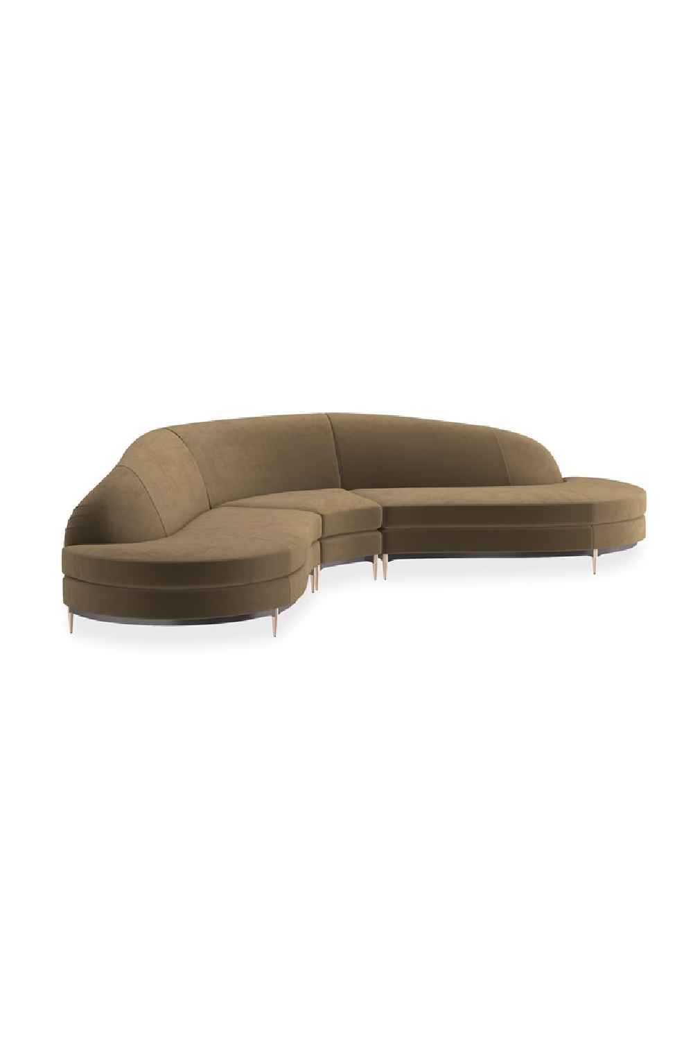 Brown Velvet Sectional Sofa | Caracole Three's Company | Caracole.eu.com