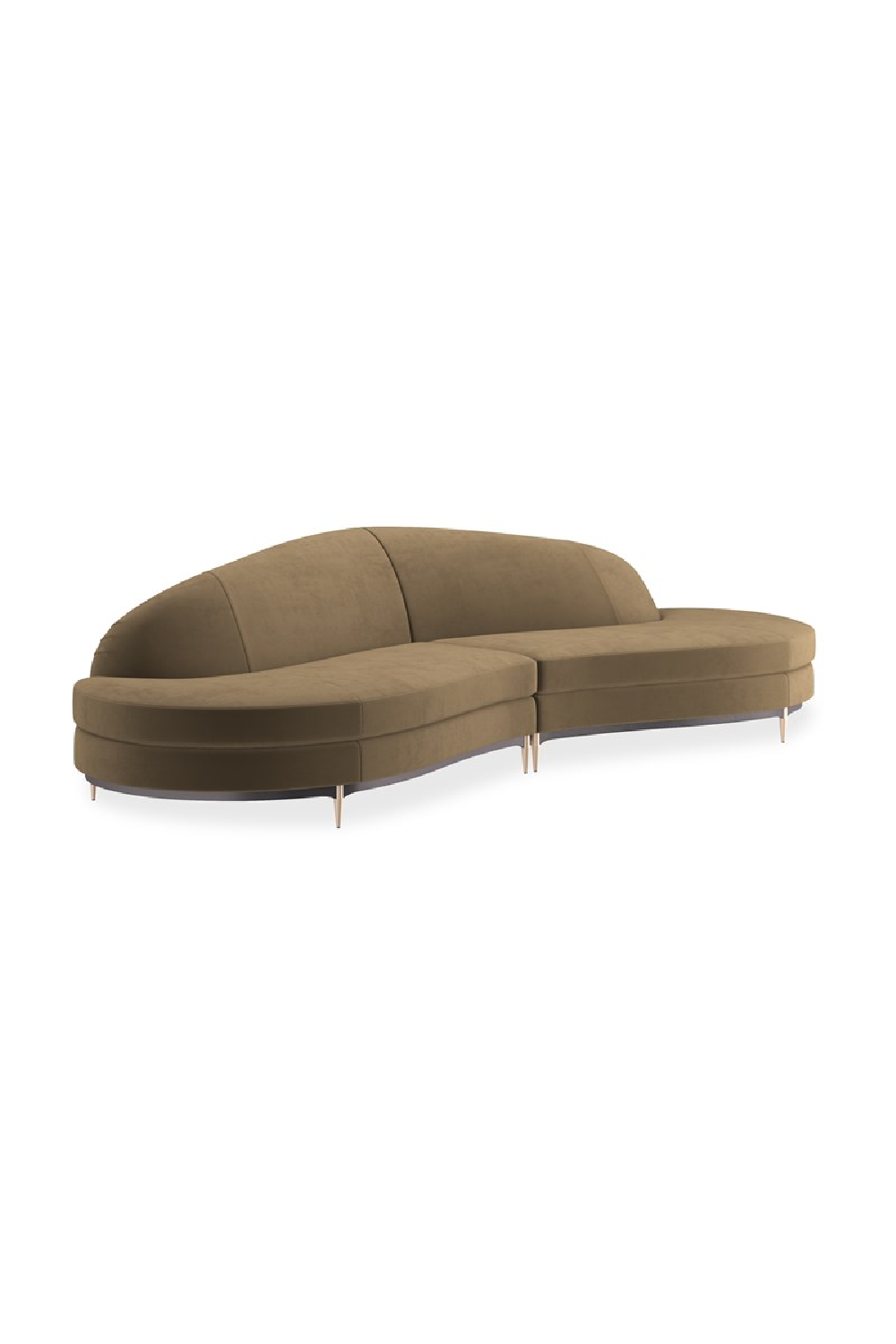Brown Velvet Sectional Sofa | Caracole Three's Company | Caracole.eu.com