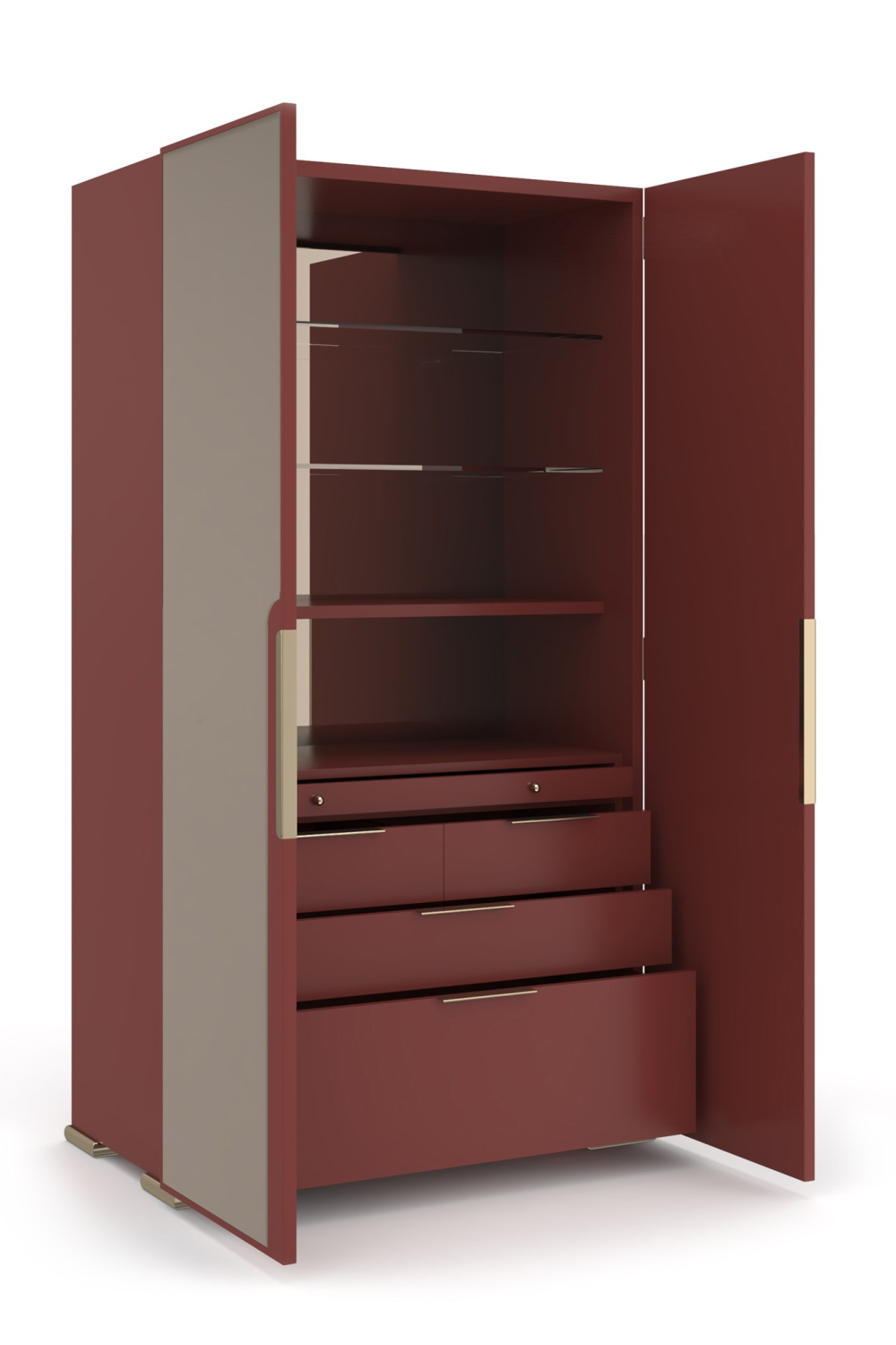 Bronze Mirror 2-Door Cabinet | Caracole Allure | Caracole.eu.com