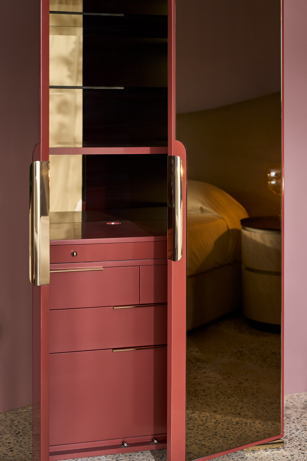 Bronze Mirror 2-Door Cabinet | Caracole Allure | Caracole.eu.com