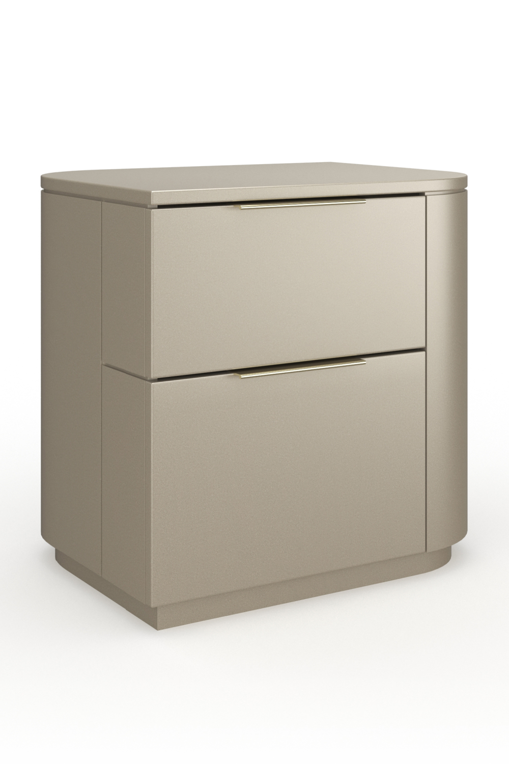 Silver Gloss 2-Drawer Nightstand | Caracole Oblique | Caracole.eu.com