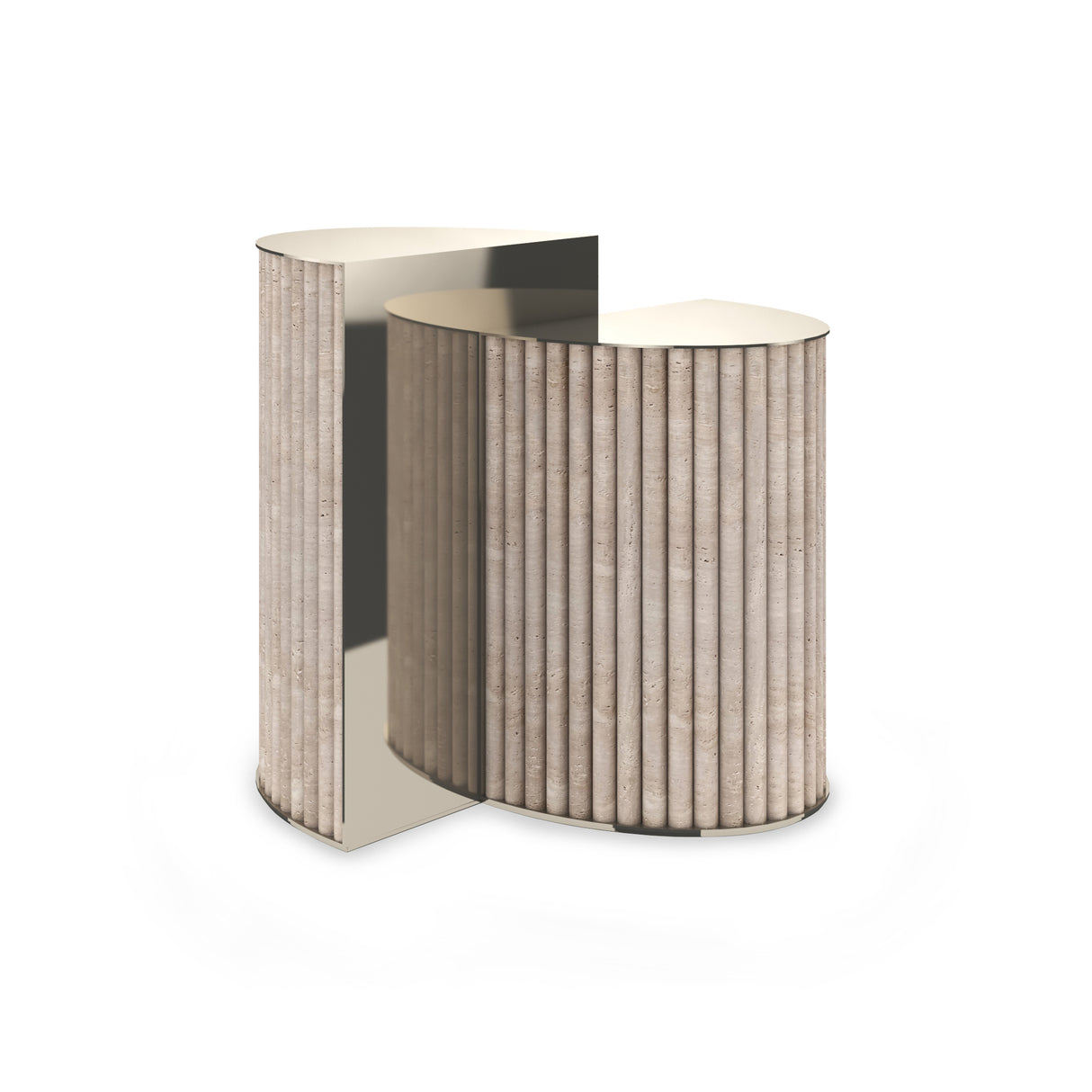 Ribbed Travertine Side Table | Caracole Hewn