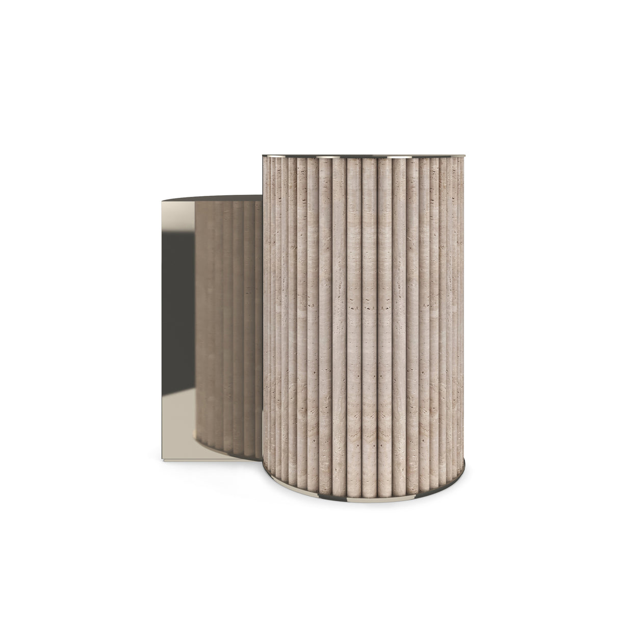 Ribbed Travertine Side Table | Caracole Hewn