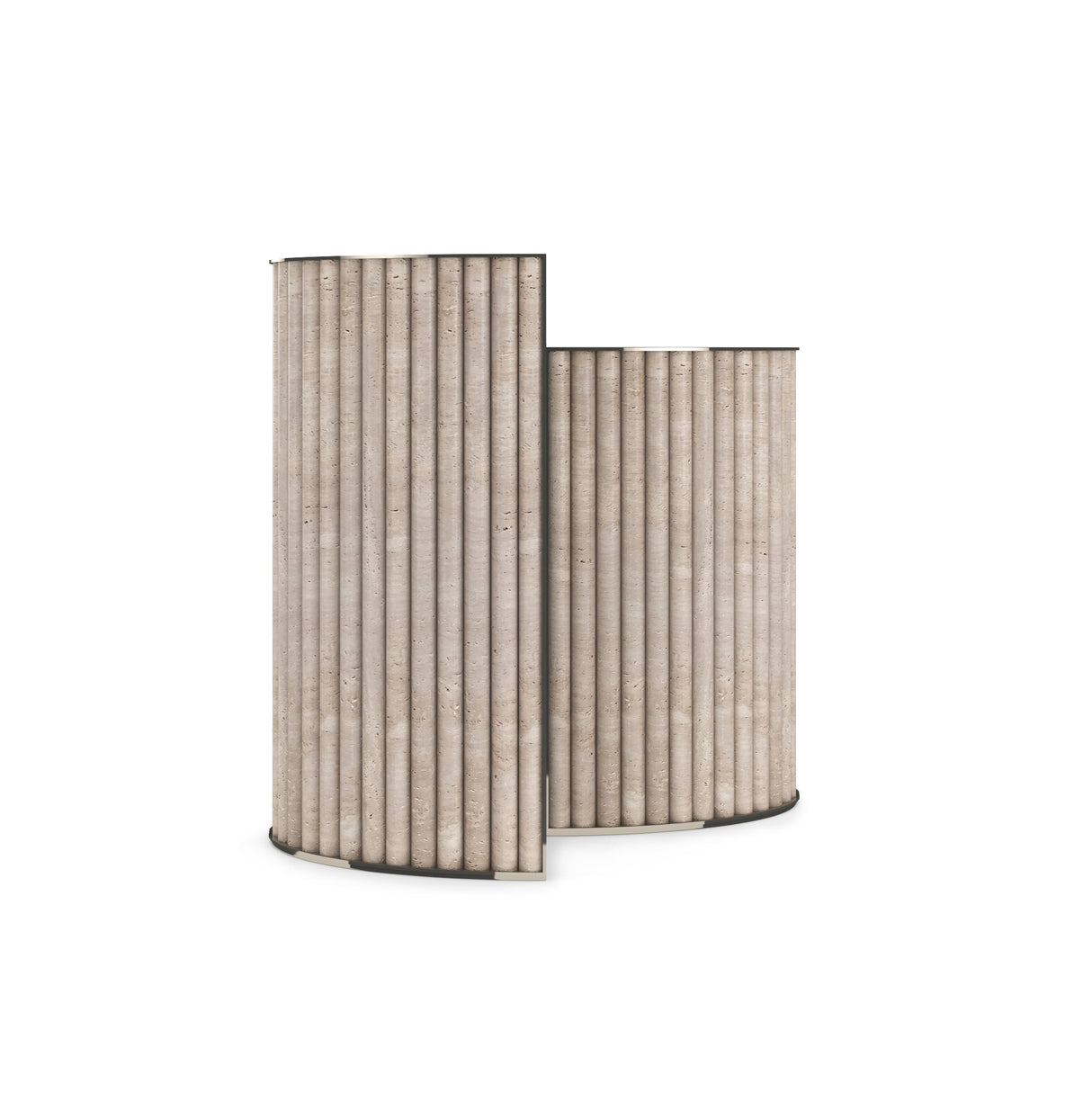 Ribbed Travertine Side Table | Caracole Hewn