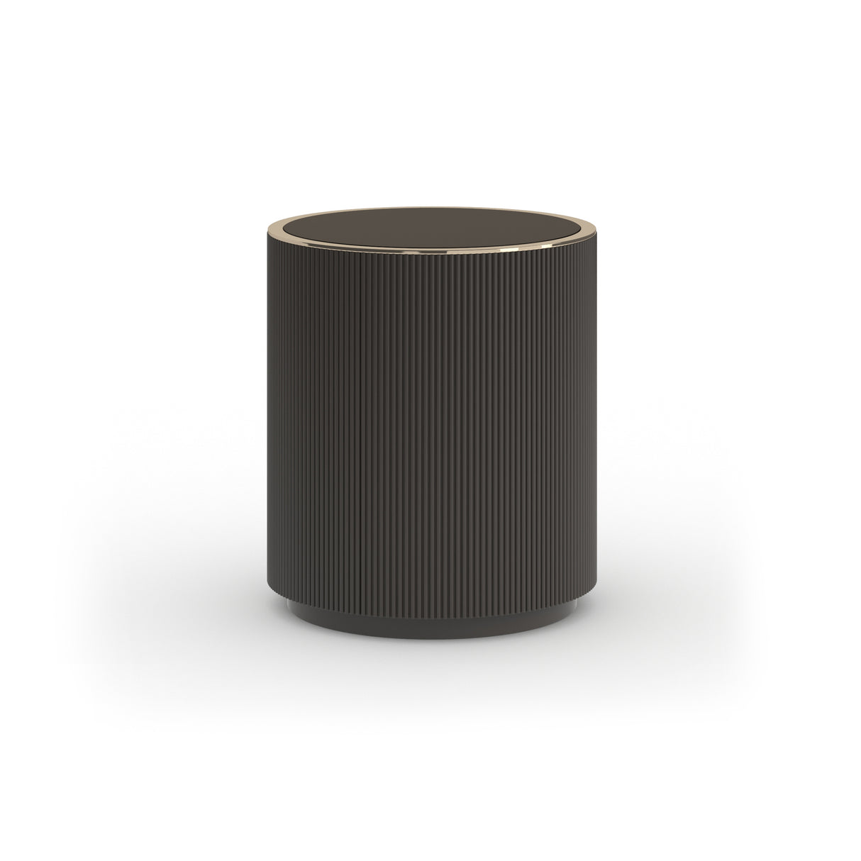 Round Dark Chocolated Reeded End Table | Caracole Love