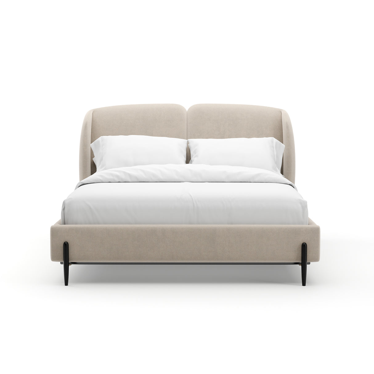 Curved Upholstered Queen Bed | Caracole Madera