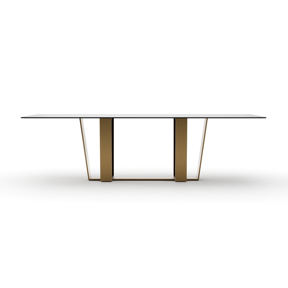 Brushed Gold Rectangle Dining Table | Caracole Counter Balance