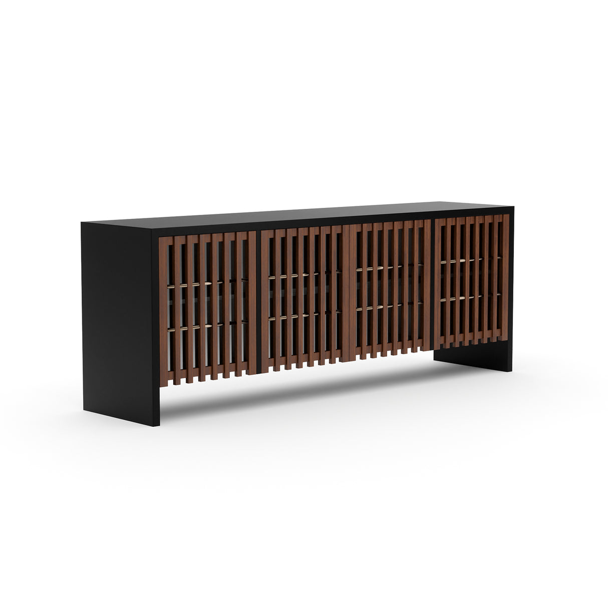 Chocolate 4-Door Sideboard | Caracole Pinstripe