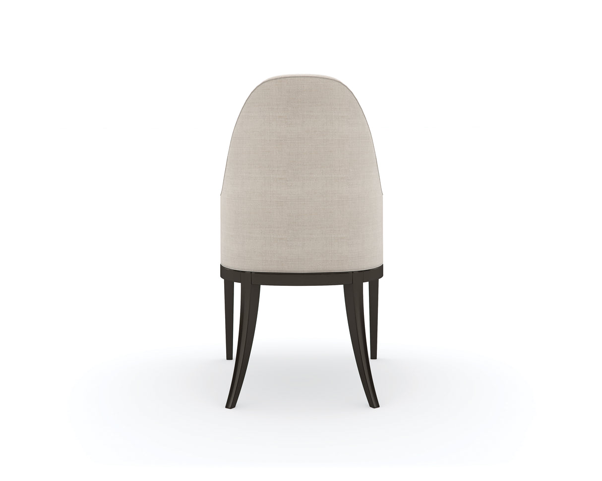 White Arched-Black Leg Dining Armchair | Caracole Natural Choice