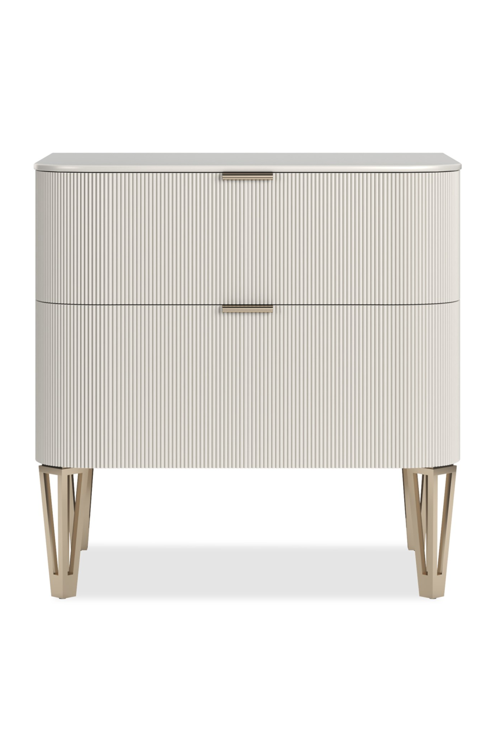 White Fluted 2-Drawer Nightstand | Caracole True Love