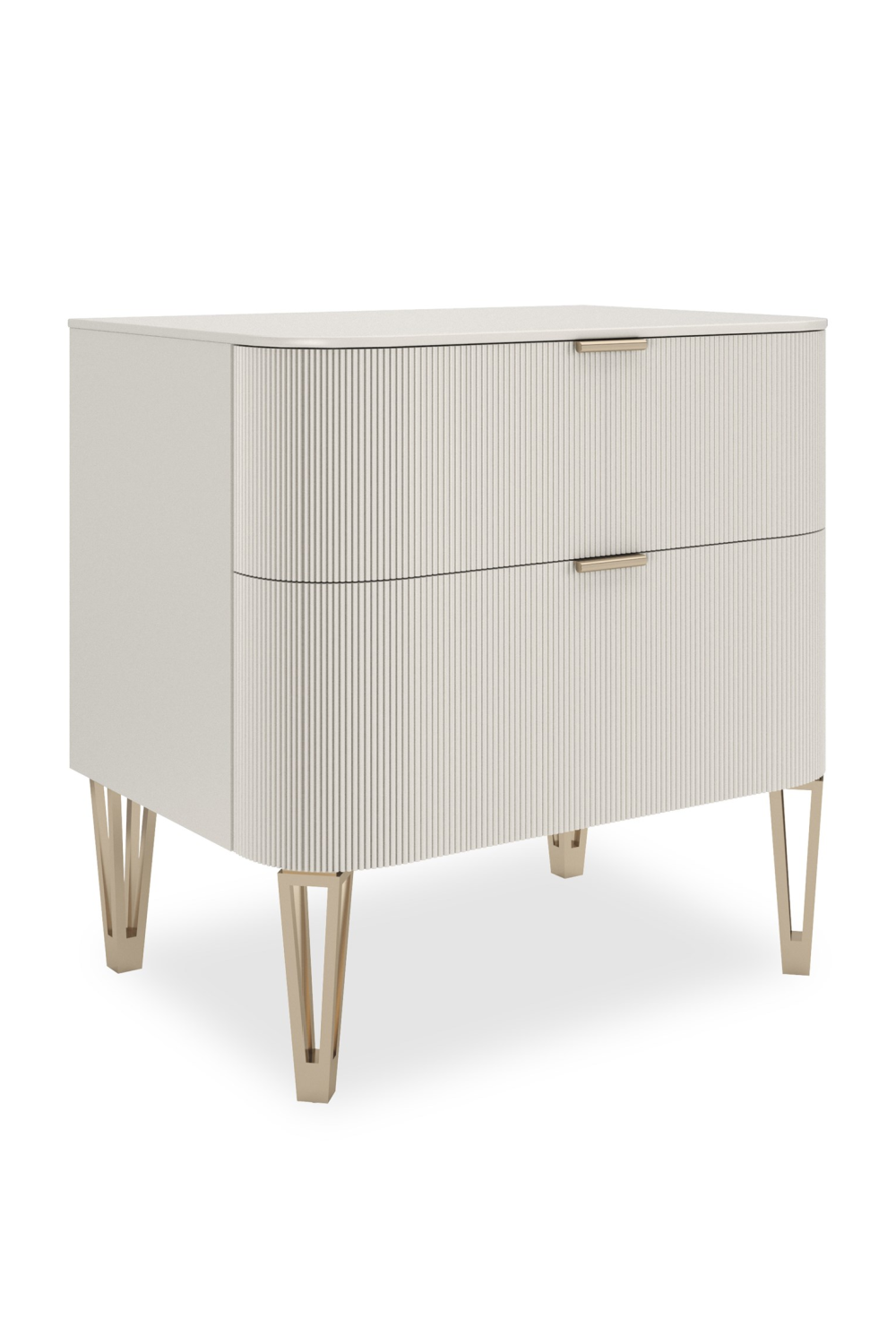 White Fluted 2-Drawer Nightstand | Caracole True Love